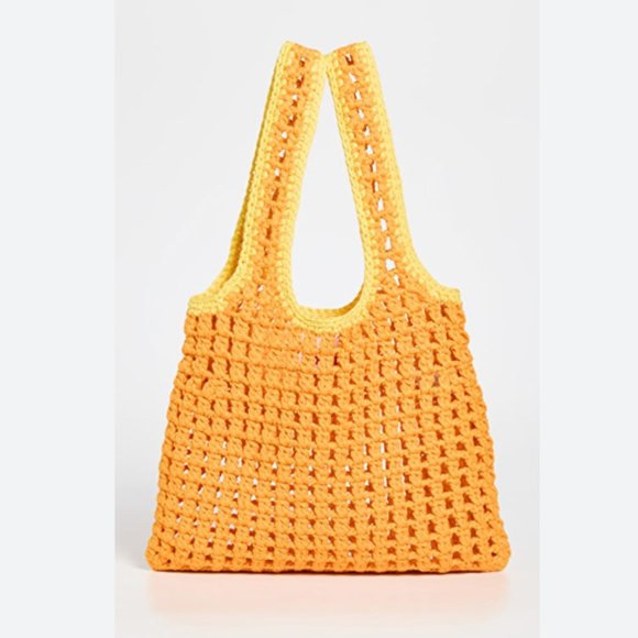 SOLID & STRIPED Yellow Crochet Tote Bag - Picture 1 of 5